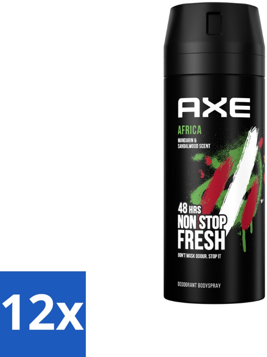 Axe – Deodorant – Africa – 150 ml - Voordeelverpakking - 12 stuks