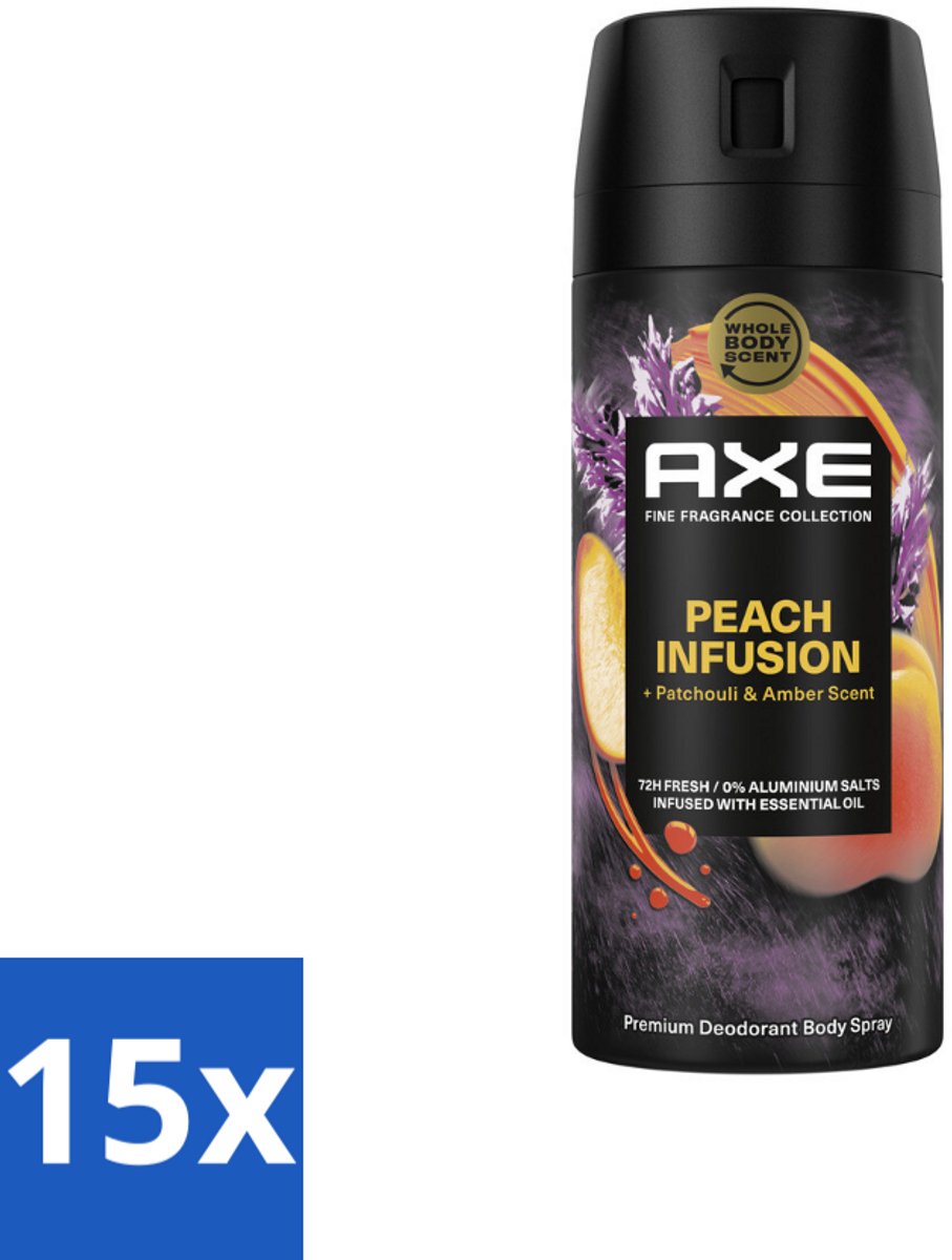 Axe – Deodorant – Peach Infusion – 150 ml - Bulkverpakking - 15 stuks