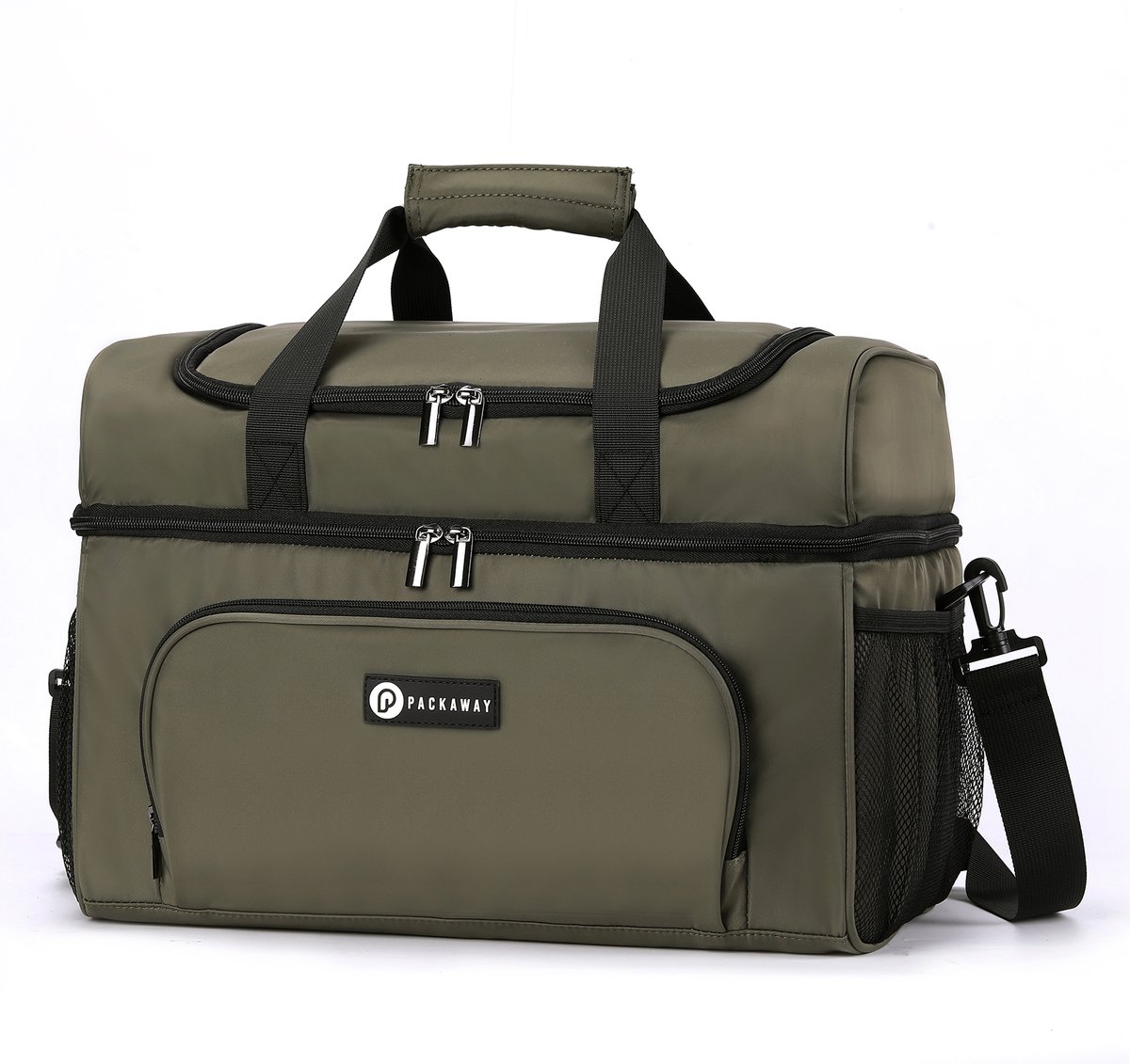 Packaway Koeltas 30L - Lunchtas - Inclusief 4 Koelelementen - Dubbel Compartiment - 4-Laags Geïsoleerd - Waterafstotend - Olive Green — cadeau in Sport & Outdoor - foto 6