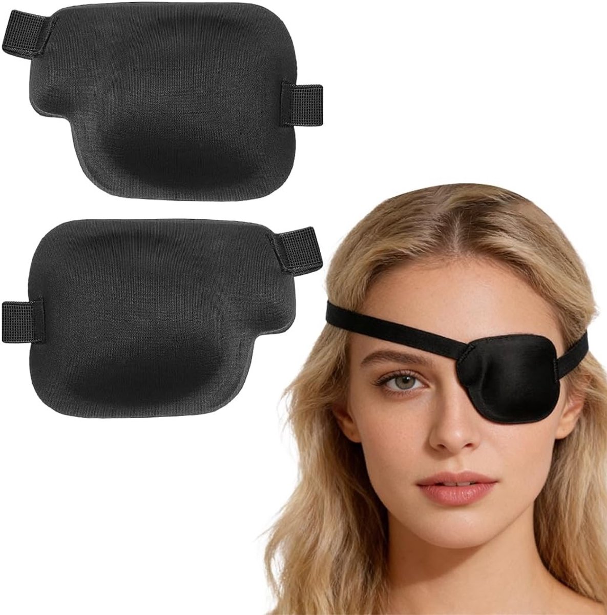 Set van 2 elastische en verstelbare blinddoeken voor volwassenen - Drie-dimensionaal ontwerp voor optimale comfort en verduistering