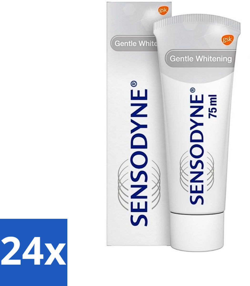 24 x Sensodyne - Tandpasta - Gentle Whitening - Voor Gevoelige Tanden - 75 ml - Gevoelige Tanden - Tandpasta - Witte Tanden - Tandglazuur - Verkleuringen