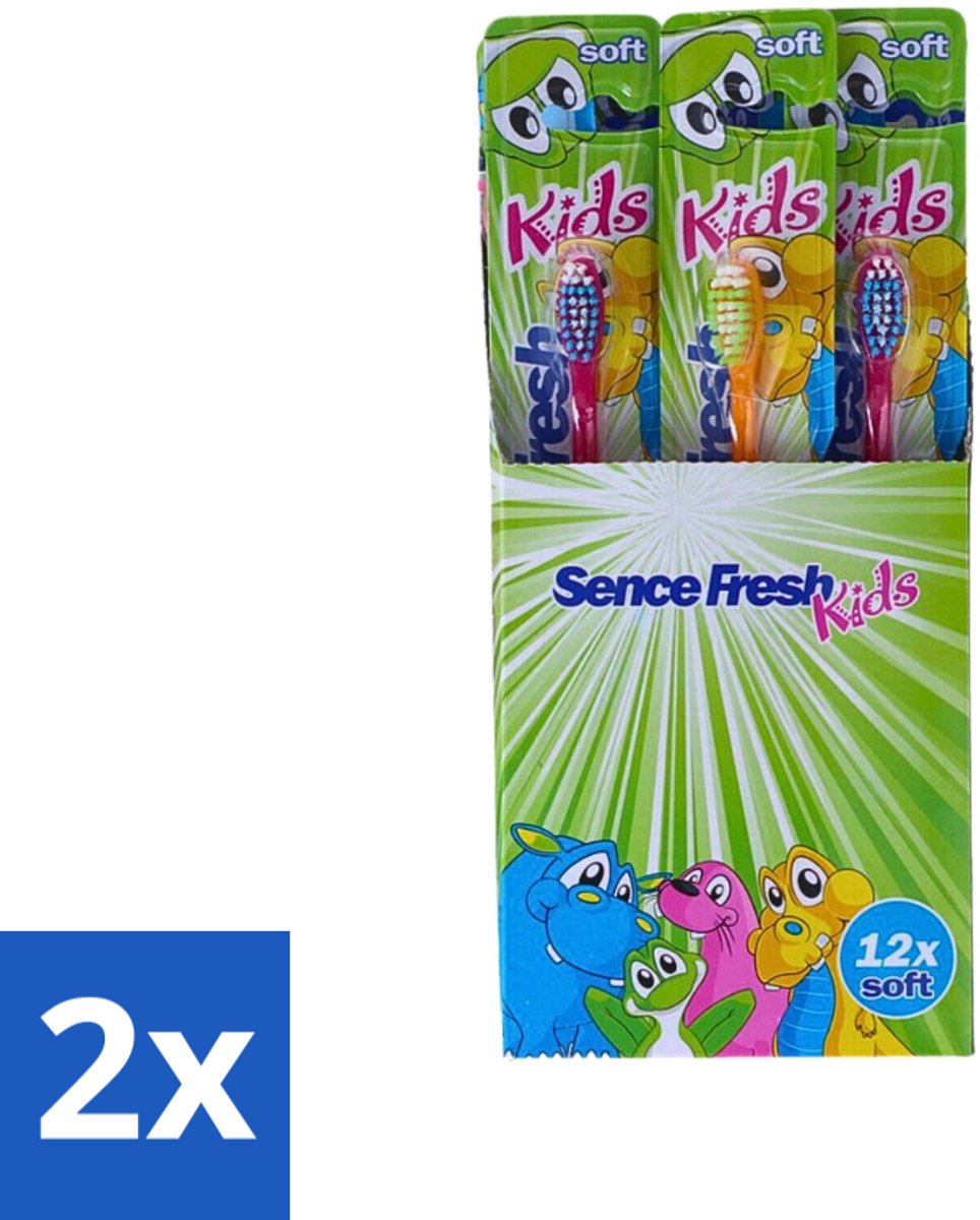 2 x Sence - Fresh Kids Soft - Tandenborstels - Zacht - 12 Tandenborstels - Tandenborstel Kind - Zachte Tandenborstel - Kindertandenborstel - Tandenborstel Voor Kinderen - Gezonde Mondverzorging Kind