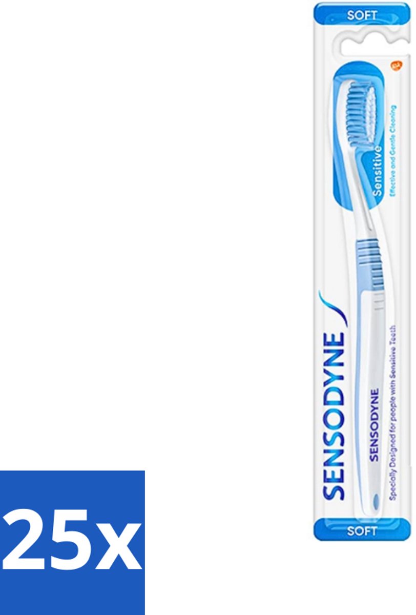 25 x Sensodyne - Tandenborstel - Soft - Voor Gevoelige Tanden - 1 Tandenborstel - Gevoelige Tanden - Tandborstel Soft - Tandborstel Voor Gevoelige Tanden - Zachte Tandborstel - Tandborstel Met Kegelharen