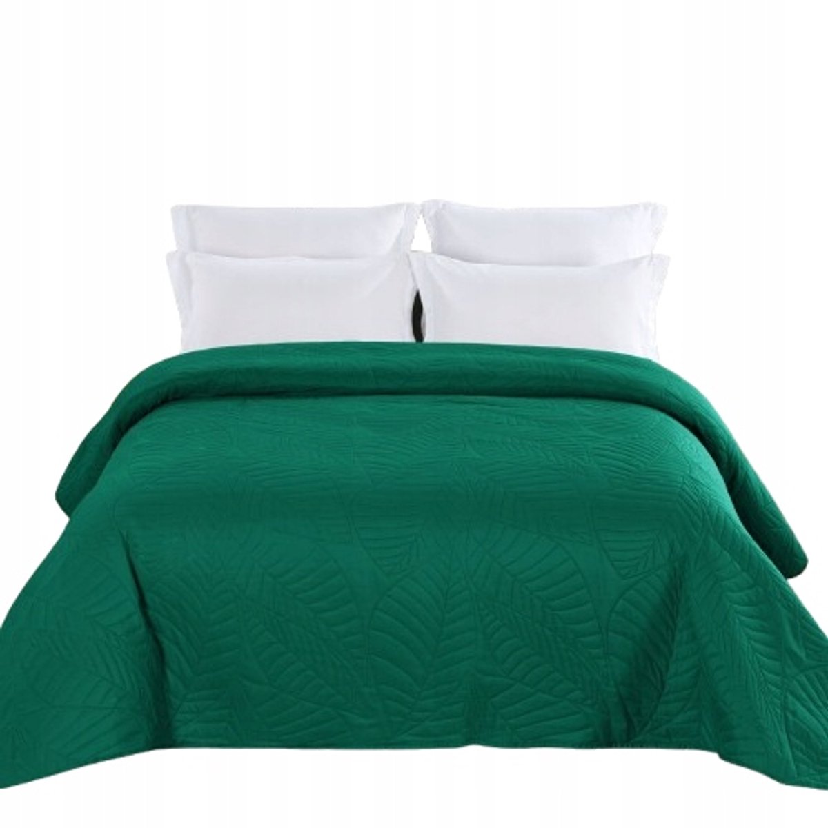 Groene Print Sprei - Bladmotief - 200x220 cm