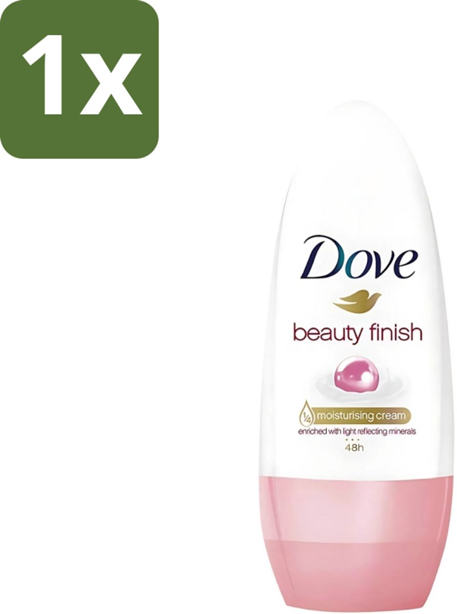 1 x Dove - Deodorant - Roll-On Beauty Finish - Soepele geur en verzorging - 50 ml - Dove Beauty Finish - Deodorant Roll-on - Beauty Mineraal - Verzorgde Oksels - Alcoholvrije Deodorant