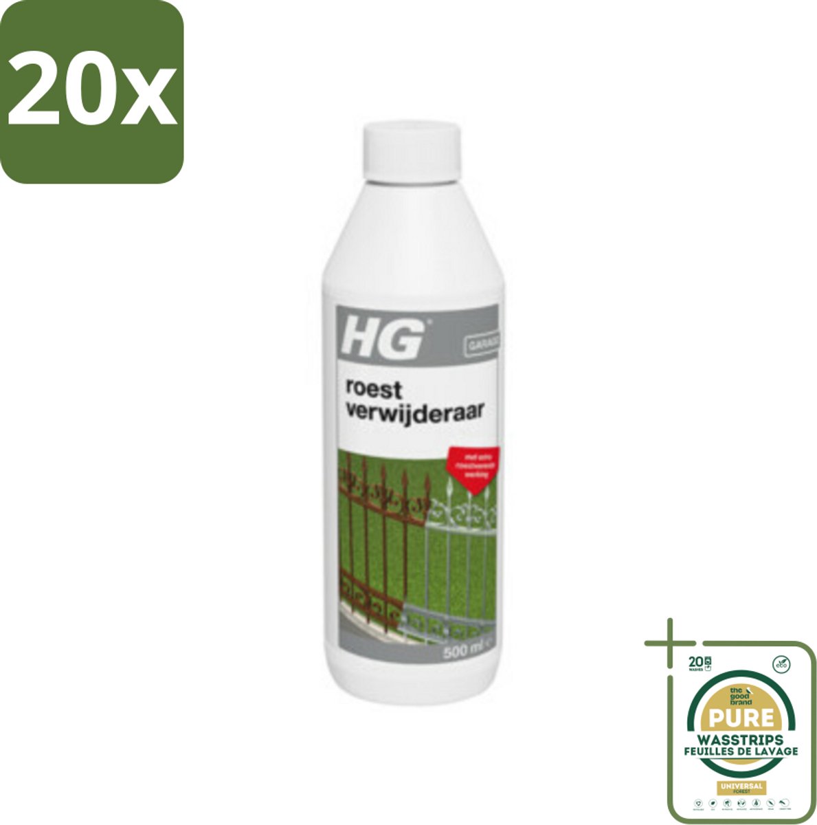 20 x HG Roestverwijderaar 500 ml - Grootverpakking - Roestverwijderaar - Roestverwijderen - Roestwerende Werking - Metaal Behandelen - Hekken Reinigen