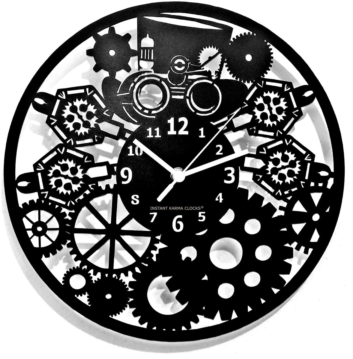 Elzusha - Retro Wandklok Steampunk 30cm Zwart