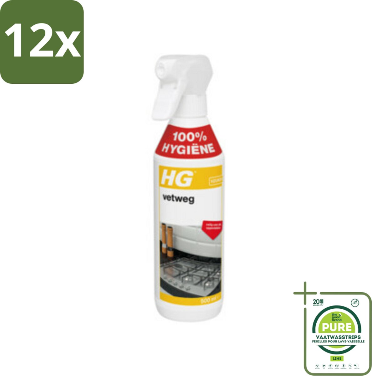 HG Vetweg 500 ml - Voordeelverpakking - 12 stuks - Keukenreiniger - Vetverwijderaar