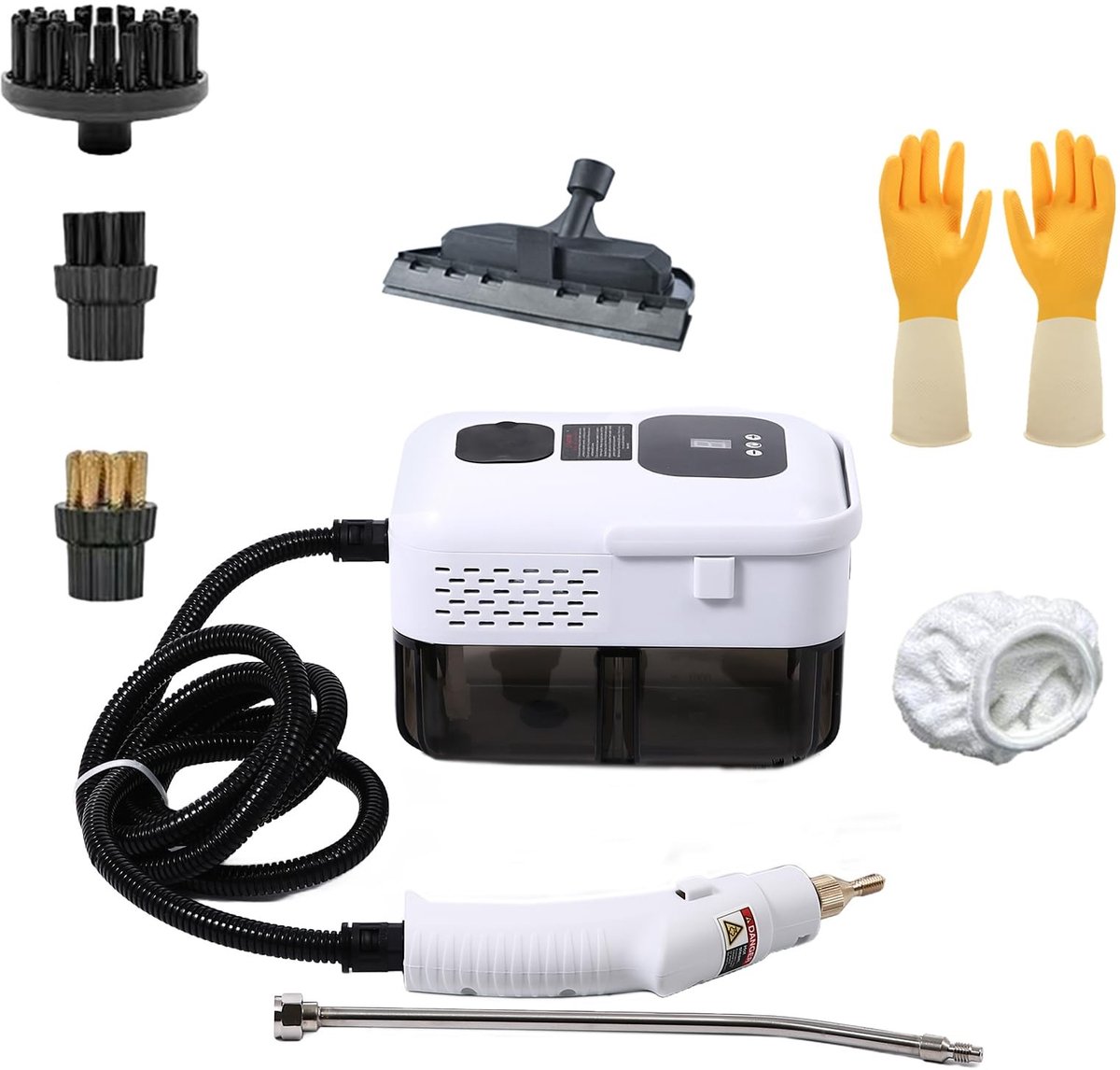 Elzusha - Handstoomreiniger met 8 Accessoires, 2500 W