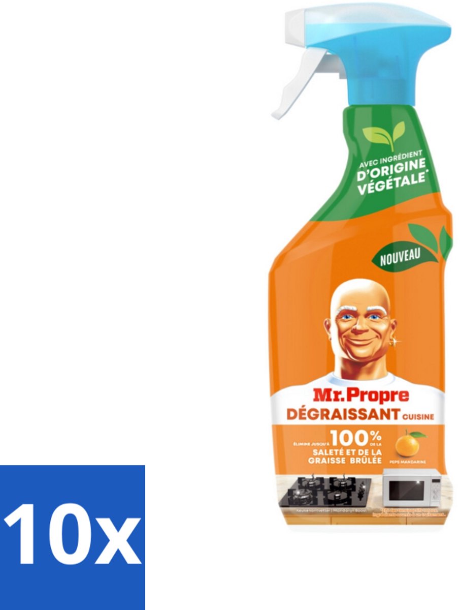 Mr. Proper - Keukenontvetter Spray - Mandarijn - Natuurlijke ingrediënten - 500 ml - Bulkverpakking - 10 stuks