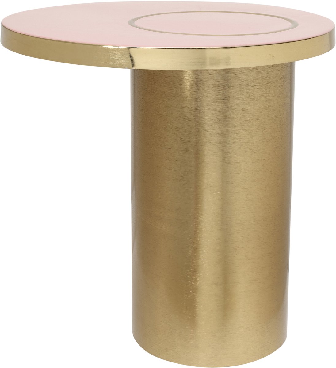 Padiro ronde bijzettafel Ø 51 x 50 cm - roze en goud - Modern Art-Déco Glamour Look - ijzer - handgemaakt