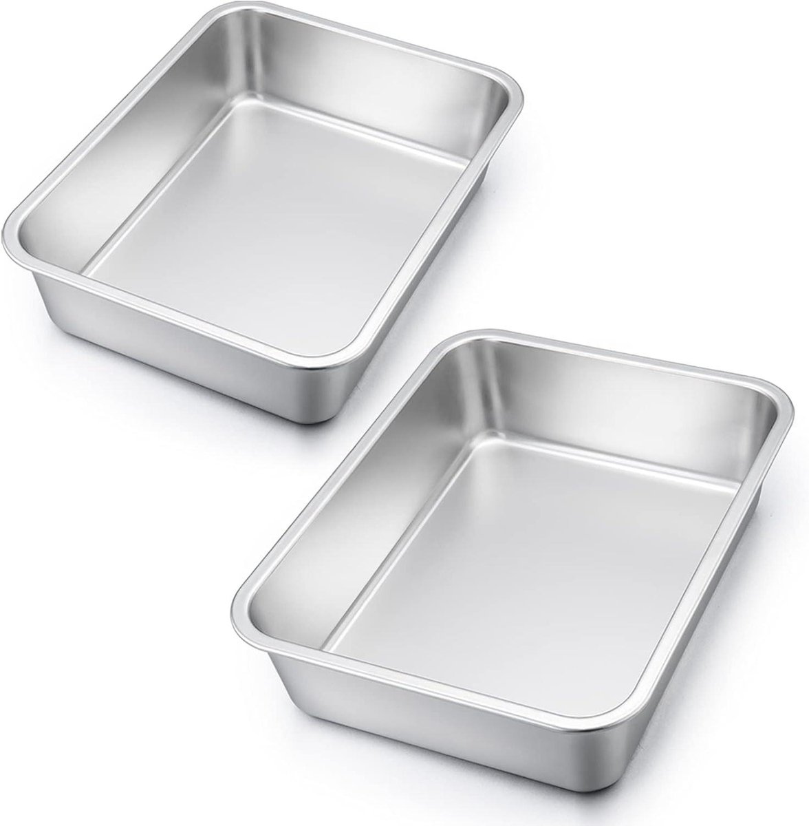 Bakvorm set - Ovenschalen rechthoek - Koken en bakken - Roestvrij staal - Set van 2 - Zilver