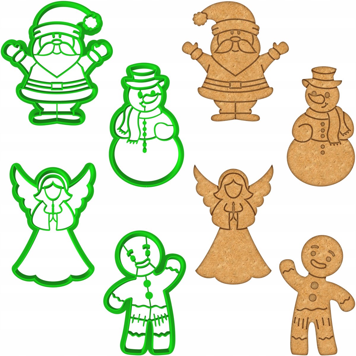 4x Kerstkoekjesvormpjes - XXL set 4 stuks