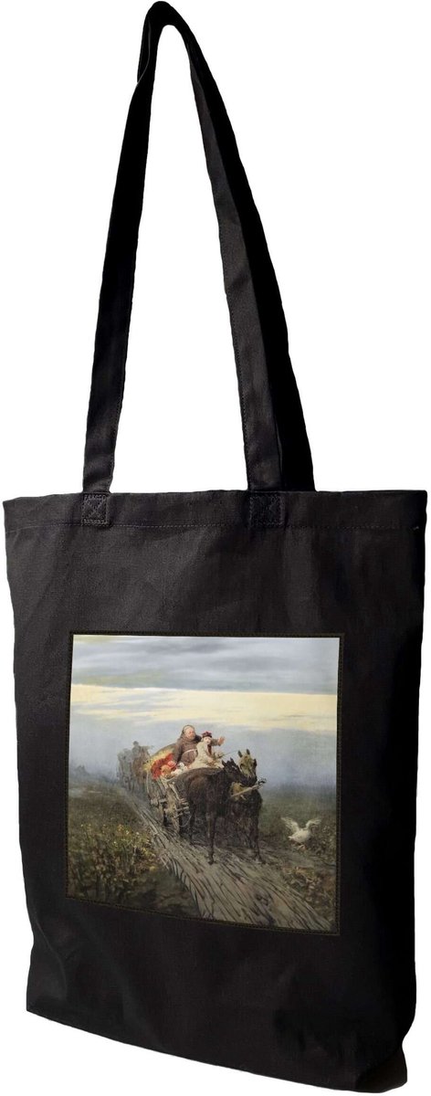 Merkloze Shopper Tas met Grote Patch - Canvas - 38x41cm
