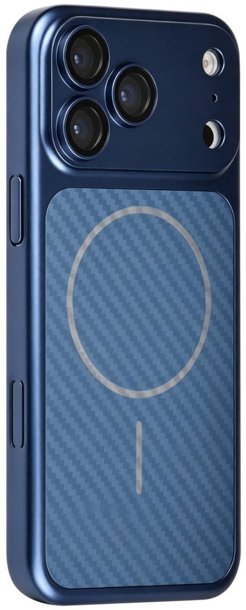 TUNIQ telefoonhoesje voor Apple iPhone 17 Pro Max - MagSafe With fiber pattern PC - Blauw