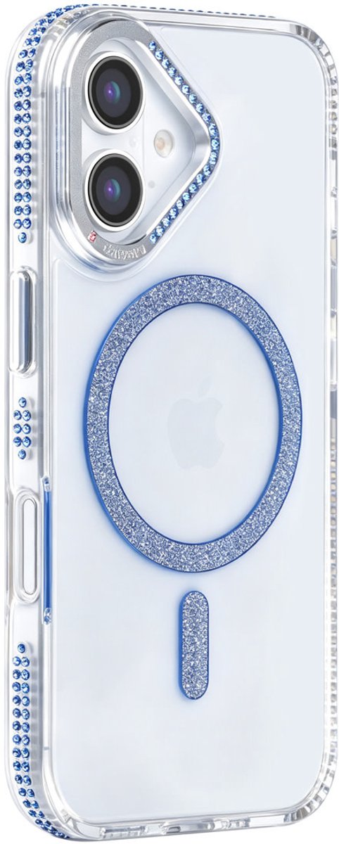 TUNIQ Backcover hoesje voor Apple iPhone 16 - Diamond MagSafe TPU+PC - Blauw