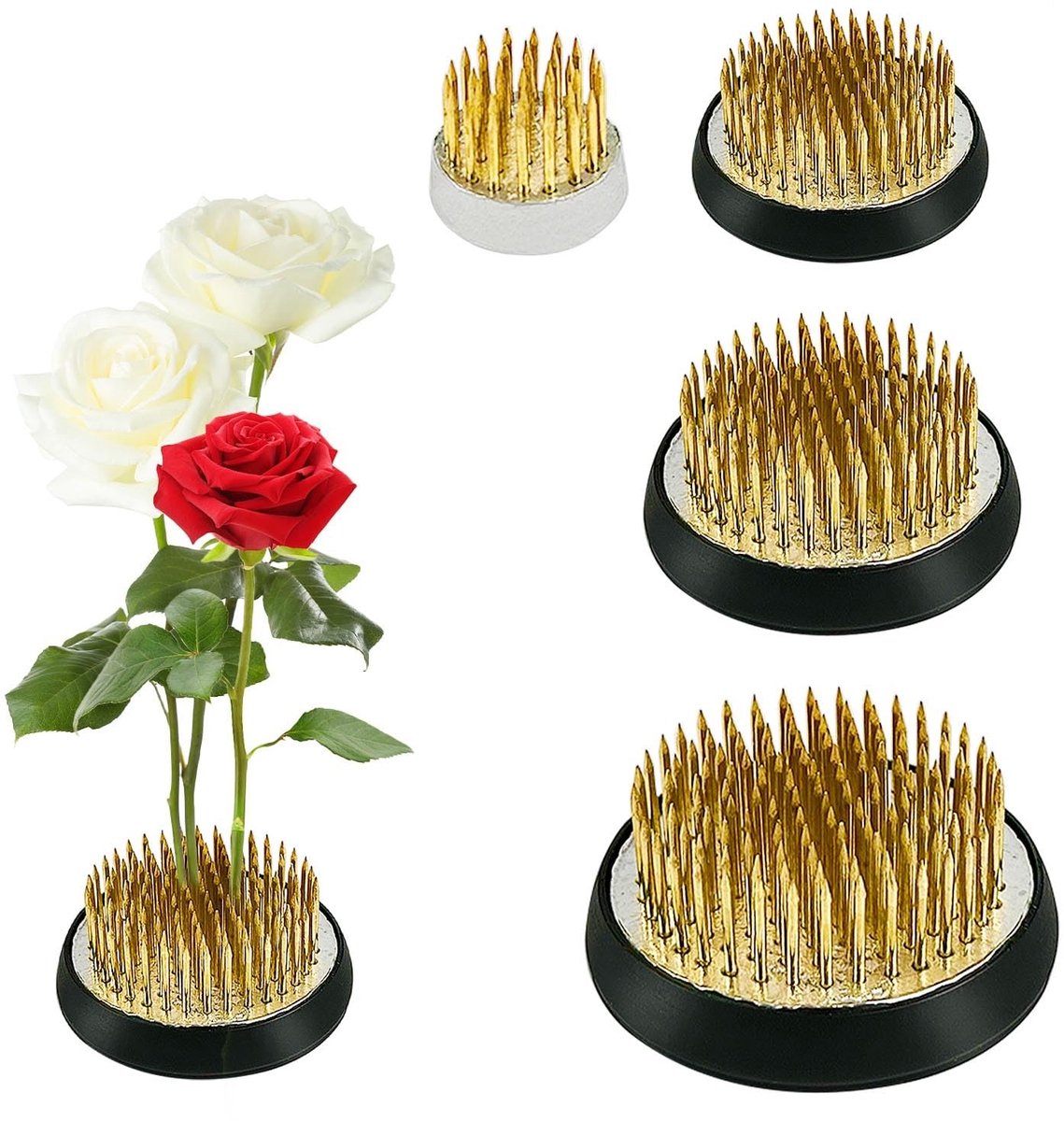 Elzusha - Set van 4 RVS Kenzan voor Bloemschikken
