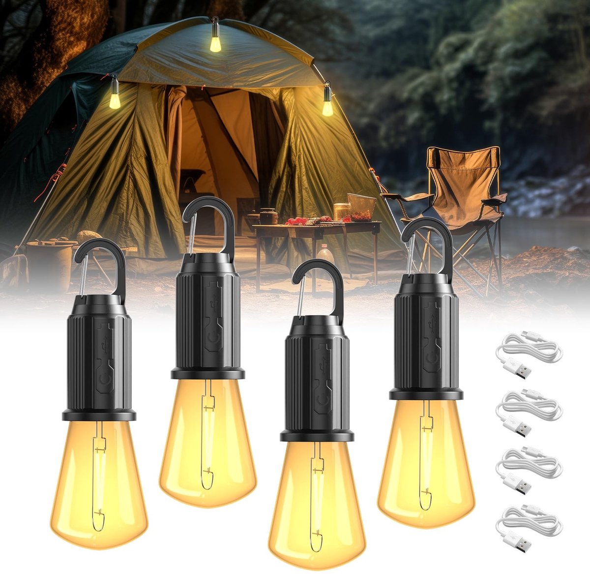 Elzusha - Oplaadbare Campinglamp met Waterdichte Functionaliteit