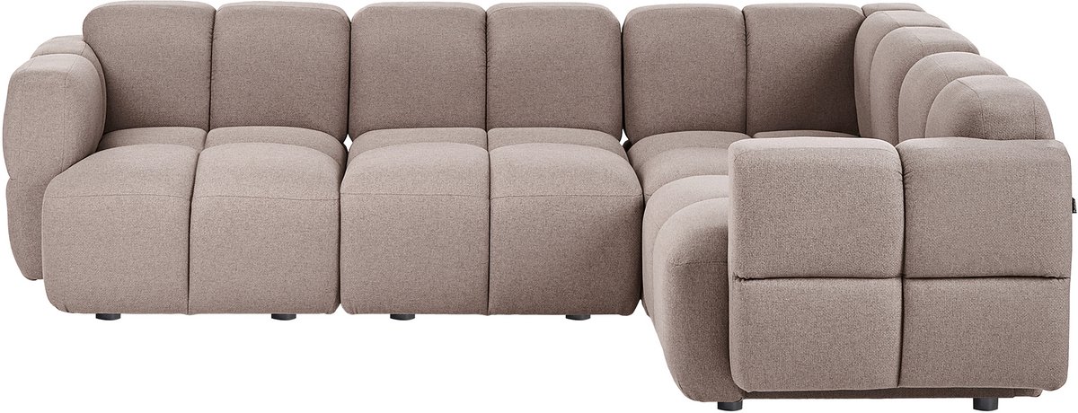 MAKSABERG - Hoekbank 4-zits - Taupe - Linkszijdig - Polyester