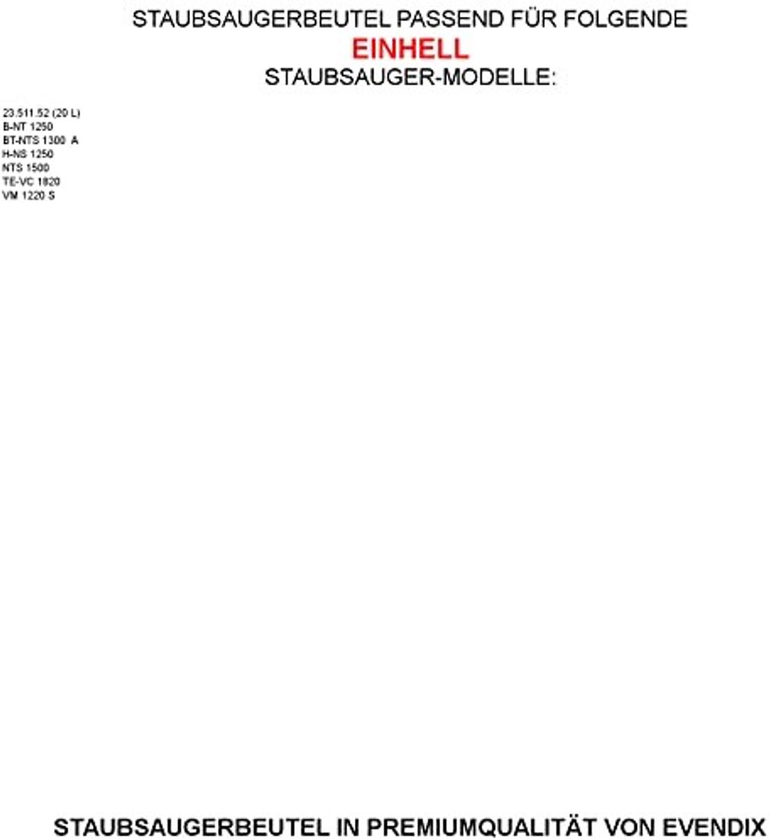 Elzusha - Stofzuigerzakken set van 8 - Papier voor BT-NTS 1300 A