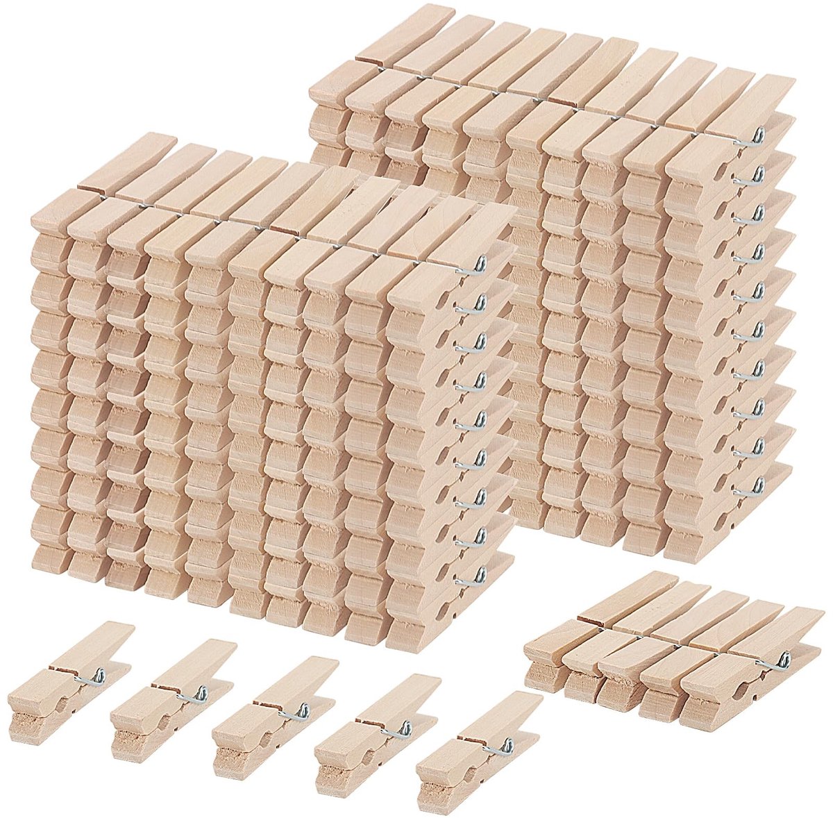 Elzusha - 200 Stuks Houten Klemmen voor DIY en Kledinglijn