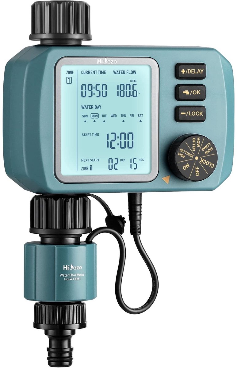Elzusha - Automatische Irrigatiecomputer met Waterstroommeter en Timers
