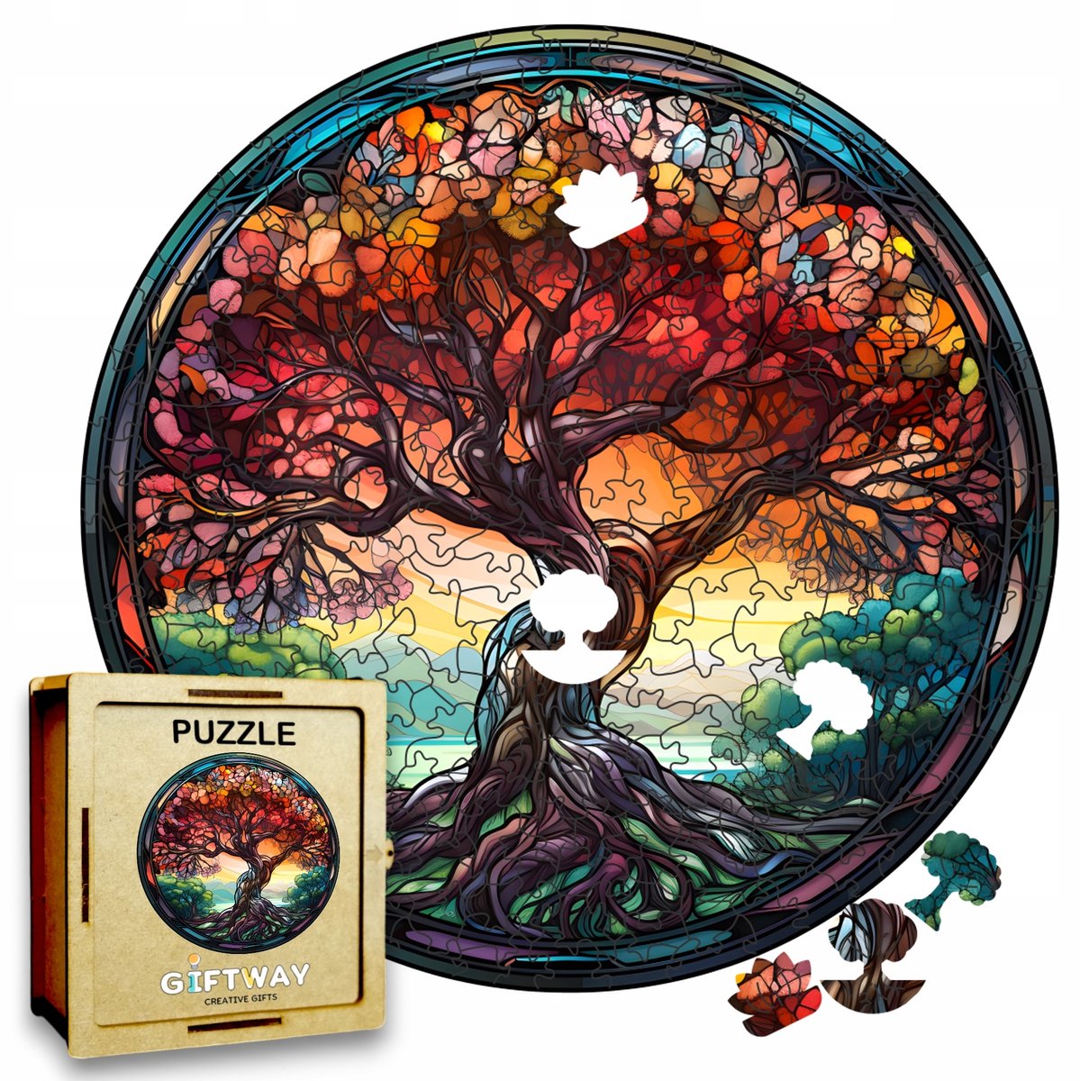 Houten Levensboompuzzel 215 stukjes - Premiumkwaliteit