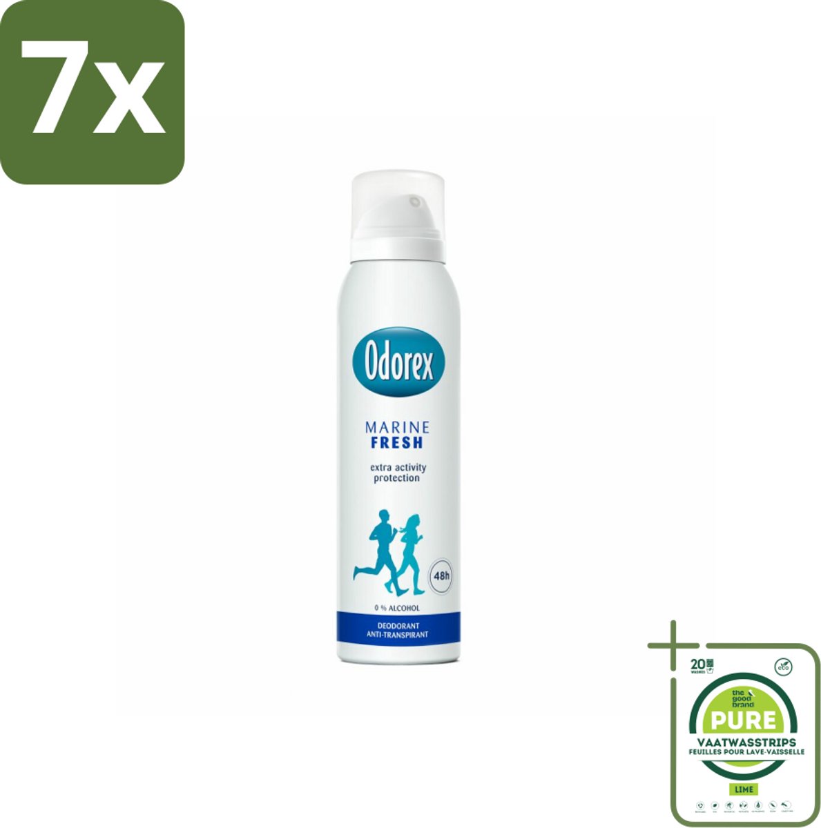 7 x Odorex Deodorant Spray Marine Fresh 150 ml - Grootverpakking - Marine Fris Deospray - Frisheid - Zweetbescherming - Maritieme Geur - Deodorant