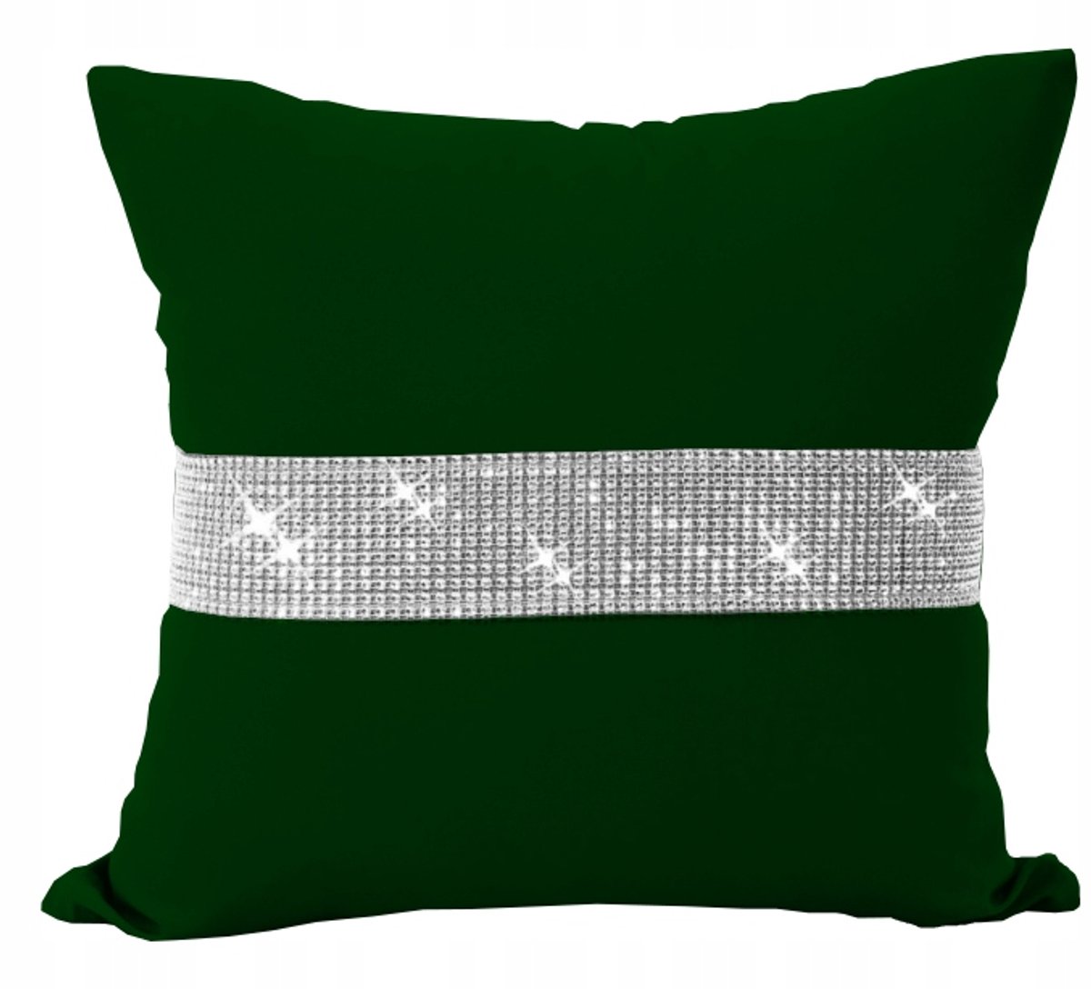 PeeN Dekoracje Decoratieve Kussenhoes 40x40cm Groen met Zirkonia