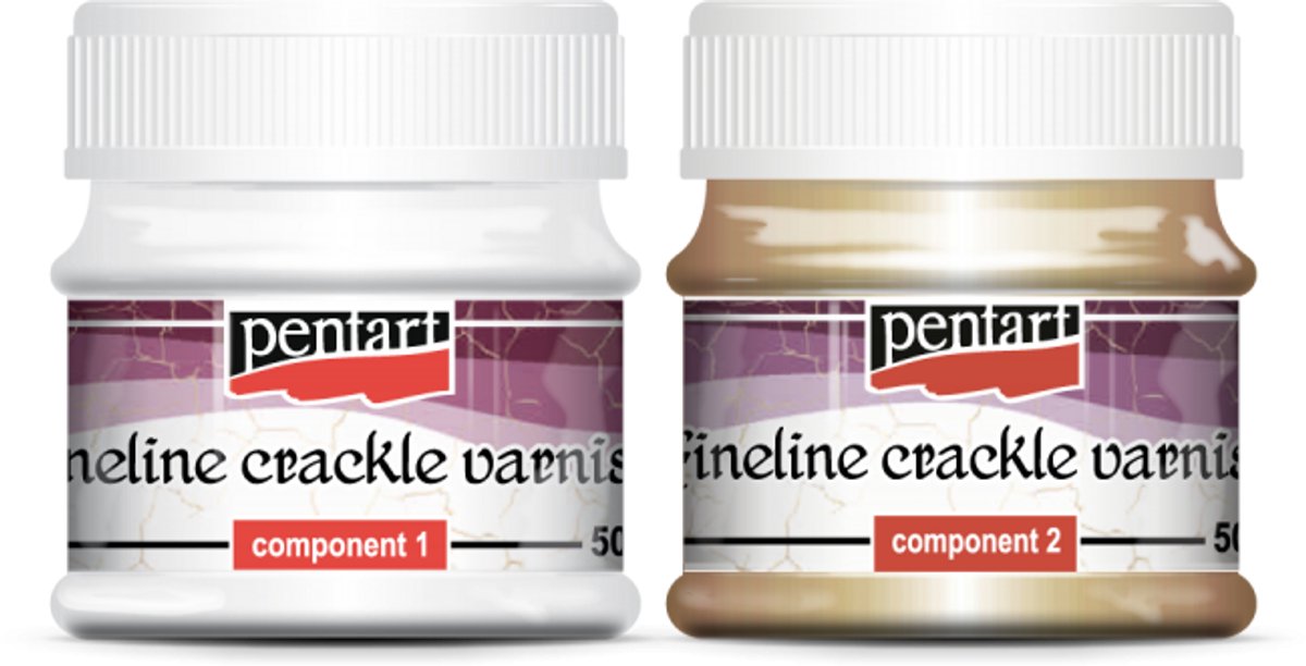 Pentart Fineline 2-Componenten Craquelé Vernis 2 x 50 ml.