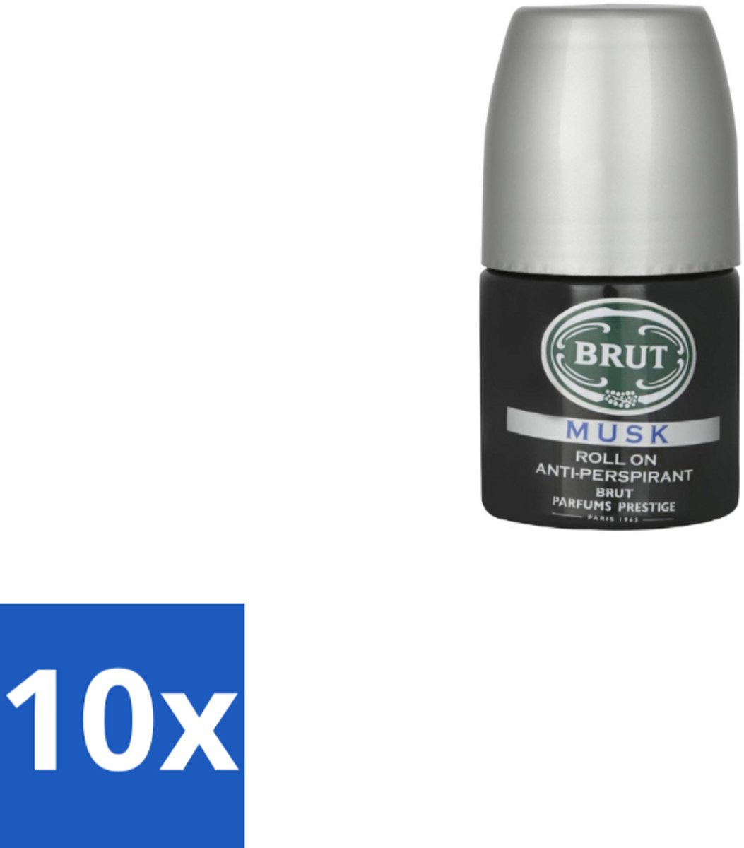 10 x Brut – Deodorant Roller – Musk - 50 ml - Anti-transpirant - Roll-on - Musk - Mannelijke Geur - Langdurige Bescherming