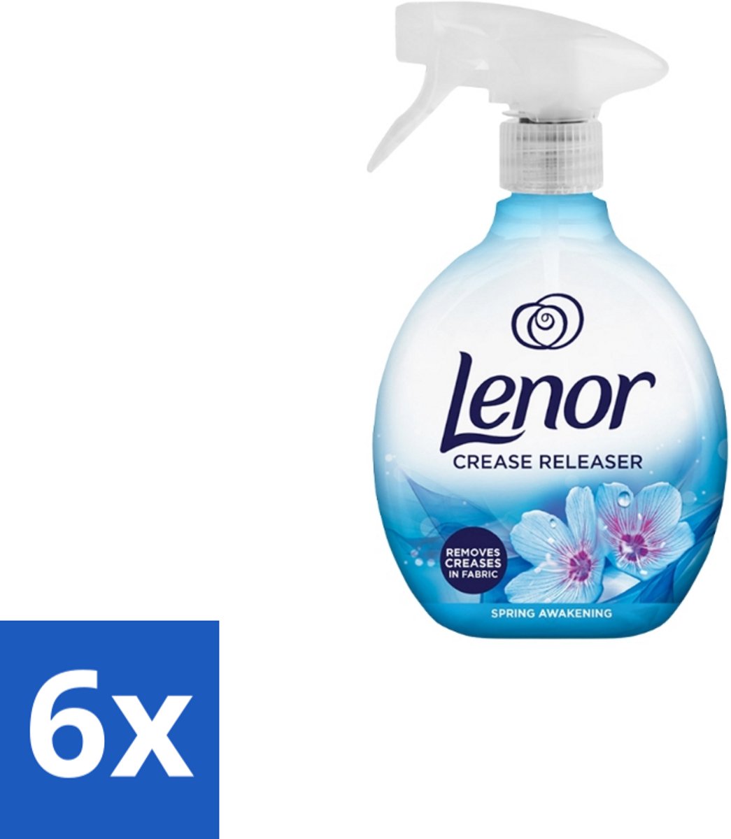 6 x Lenor – Crease Releaser Spray – Spring Awakening – Kreukverwijderaar & Textielverfrisser – 500 ml - Kreukverwijderaar - Textielverfrisser - Stofverfrisser - Stofverzorging - Stofverzorging