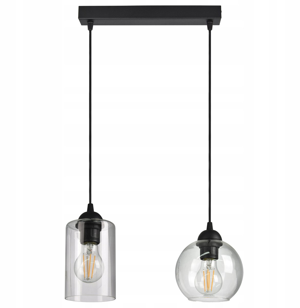 Merkloze Glazen Hanglamp met Geometrische Kappen