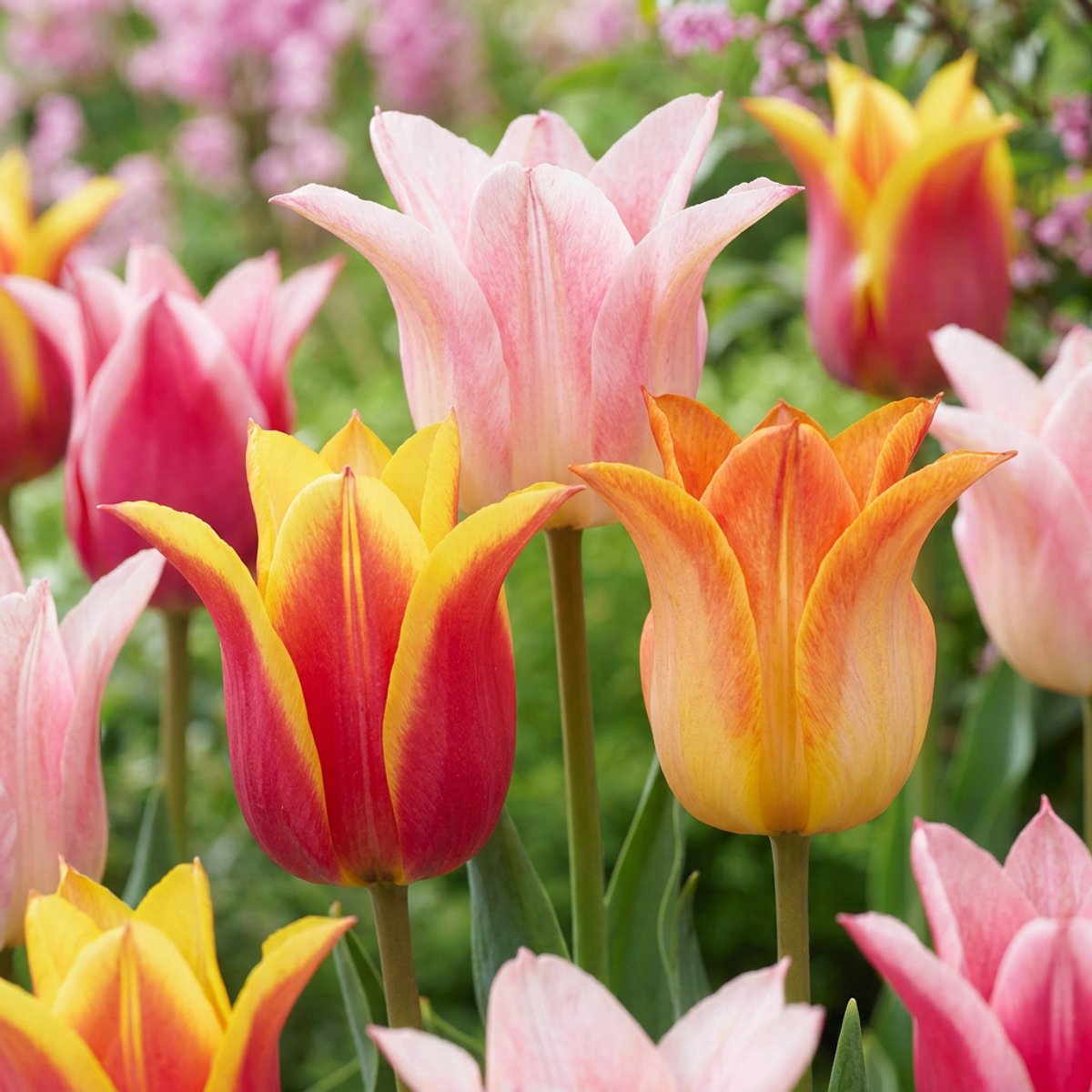 Green boutiQ - 48x Tulipa Ballade mix - Lelievormige tulp Ballade mix - Diversen - Voorjaarsbloeier - Bolmaat 11/12