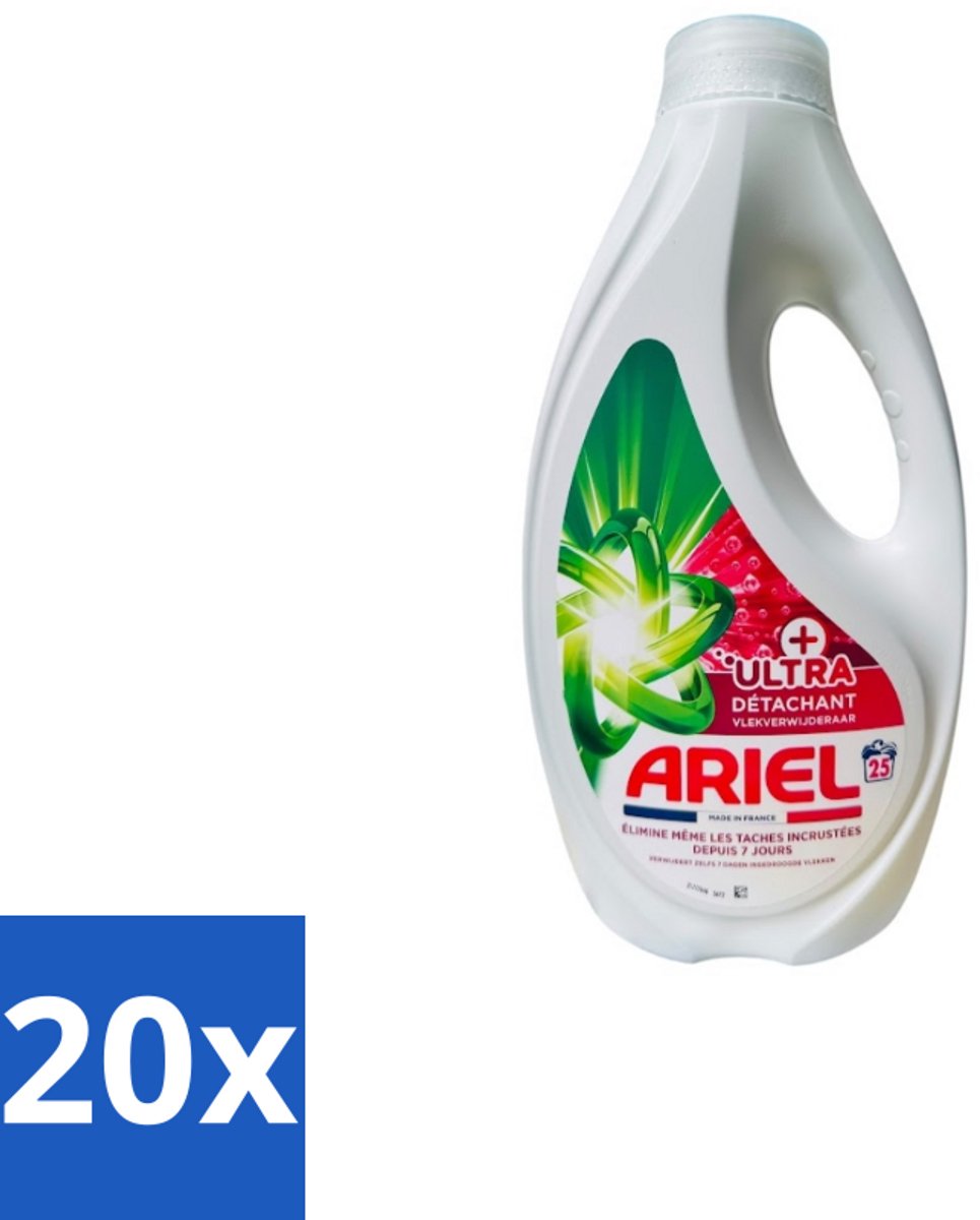 Ariel – Vloeibaar Wasmiddel – Ultra Vlekverwijderaar – 1125 ml – 25 wasbeurten - Bulkverpakking - 20 stuks