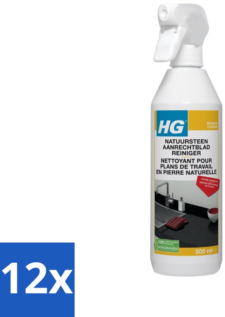 HG Natuurstenen Aanrechtbladreiniger 500 ml - Voordeelverpakking - 12 stuks