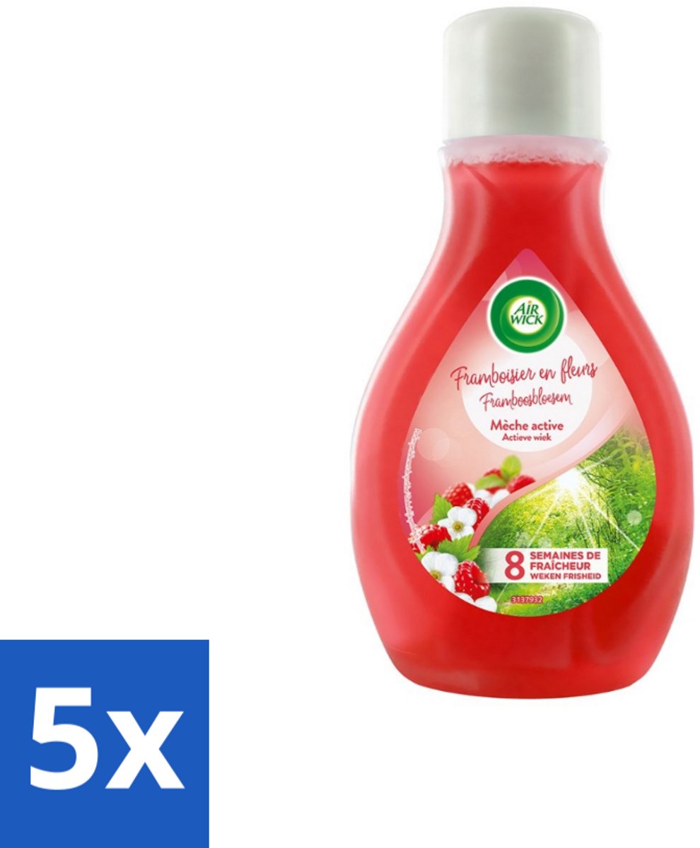 Air Wick – Luchtverfrisser – Actieve Wiek Framboos & Bloesem – 375 ml - Bulkverpakking - 5 stuks