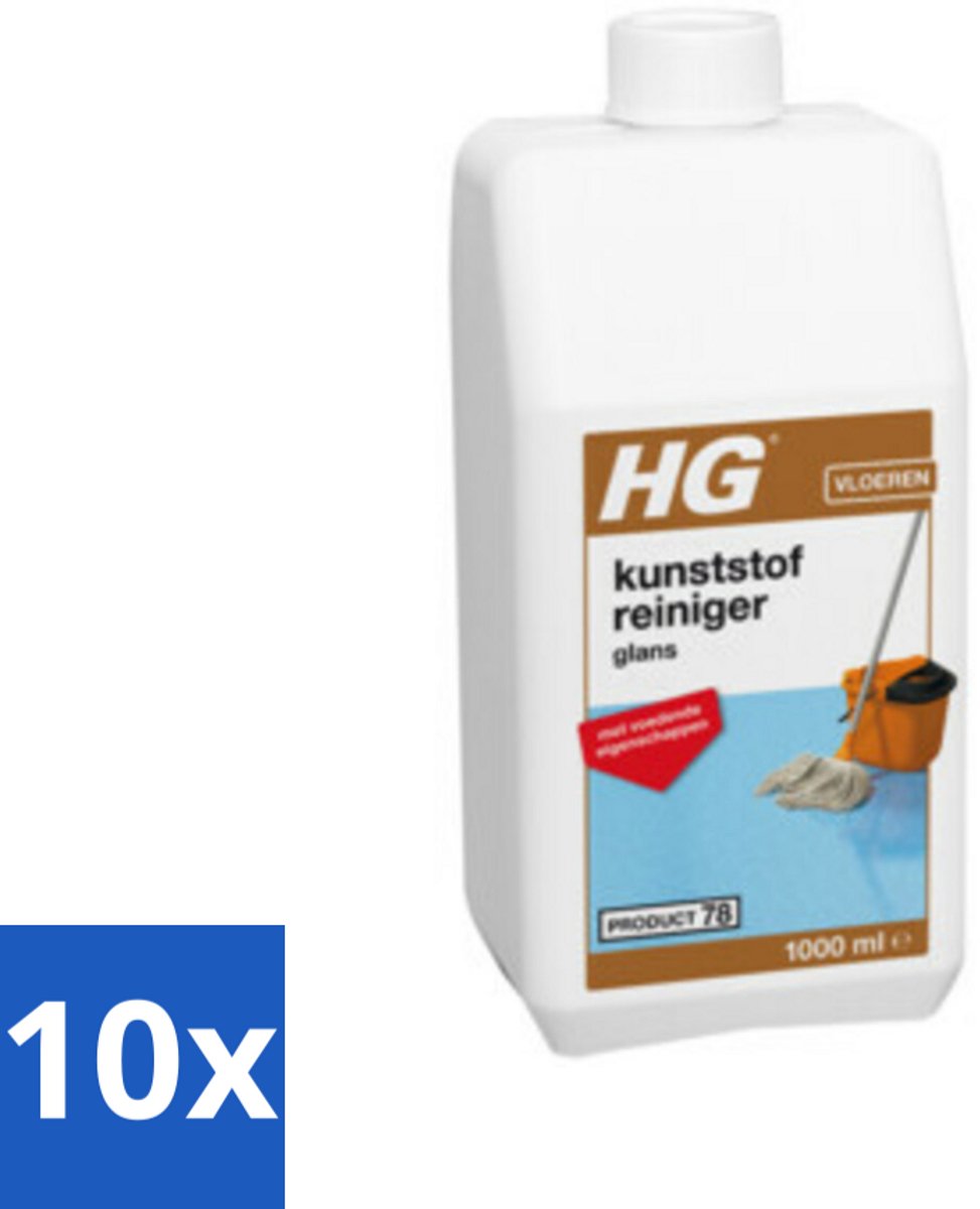 10 x HG Kunststofreiniger Glans 1 liter - Kunststof Reiniger - Glans Reiniger - Kunststof Vloer Reiniger - Voedende Reiniger - Kunststof Vloer Herstellen