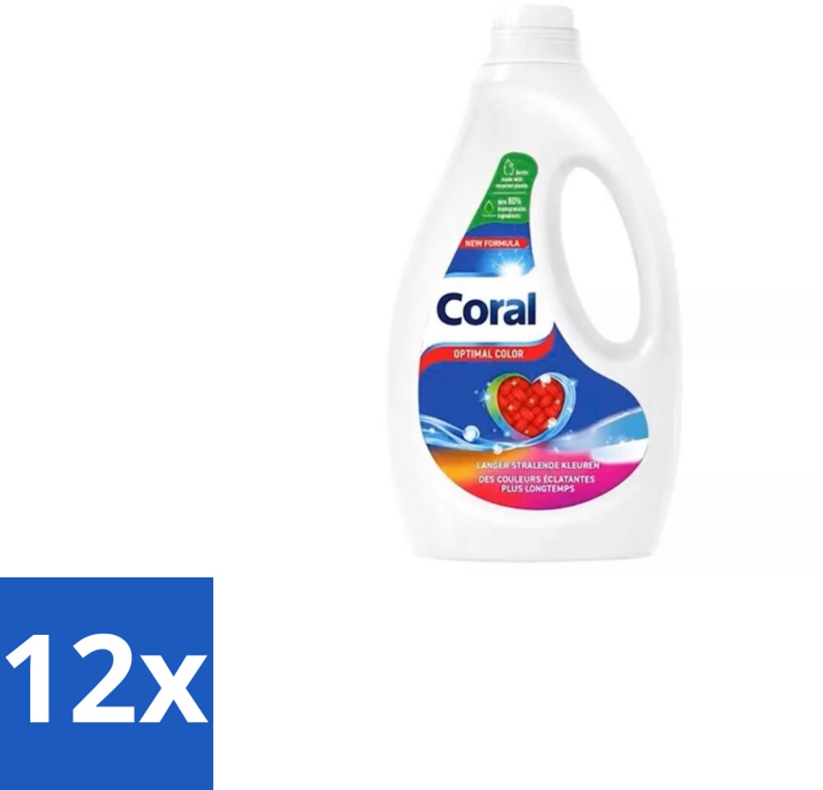 Coral – Vloeibaar Wasmiddel – Optimal Color – 1170 ml - Voordeelverpakking - 12 stuks