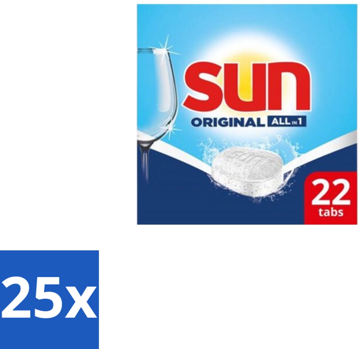 Sun – Vaatwastabletten – All-in-1 Original – 22 tabletten - Bulkverpakking - 25 stuks