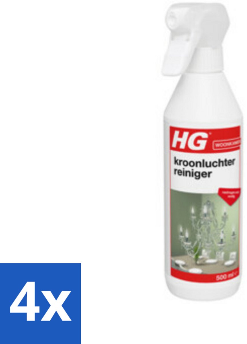 4 x HG Kroonluchtreiniger 500 ml - Kroonluchter Reiniger - Koper Reiniger - Messing Reiniger - Brons Reiniger - Schoonmaakmiddel