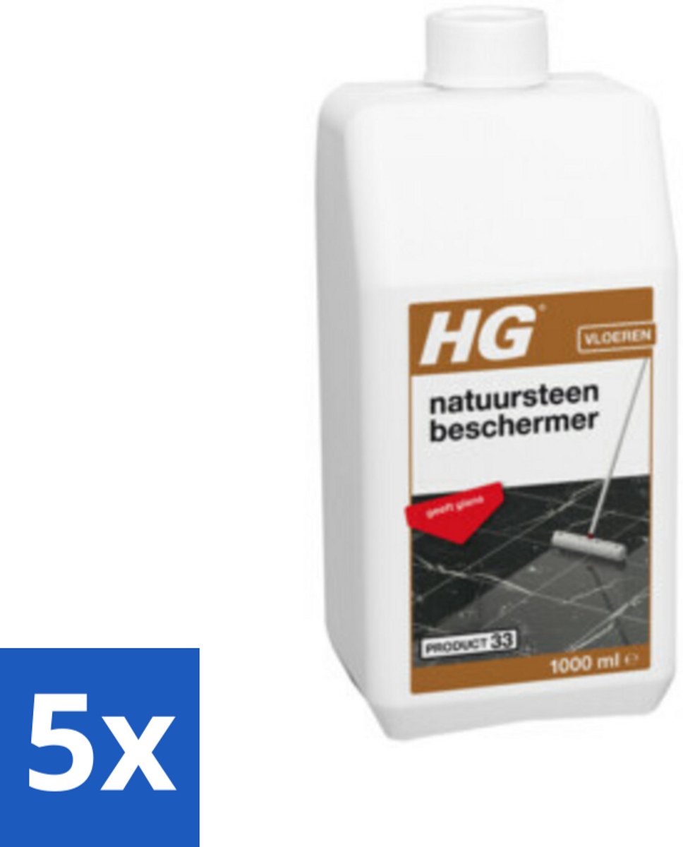 5 x HG Natuursteen Beschermer 1 liter - Natuursteen Beschermer - Natuursteen Beschermfilm - Slijtage Bescherming - Zuur Bescherming - Anti-slipeffect