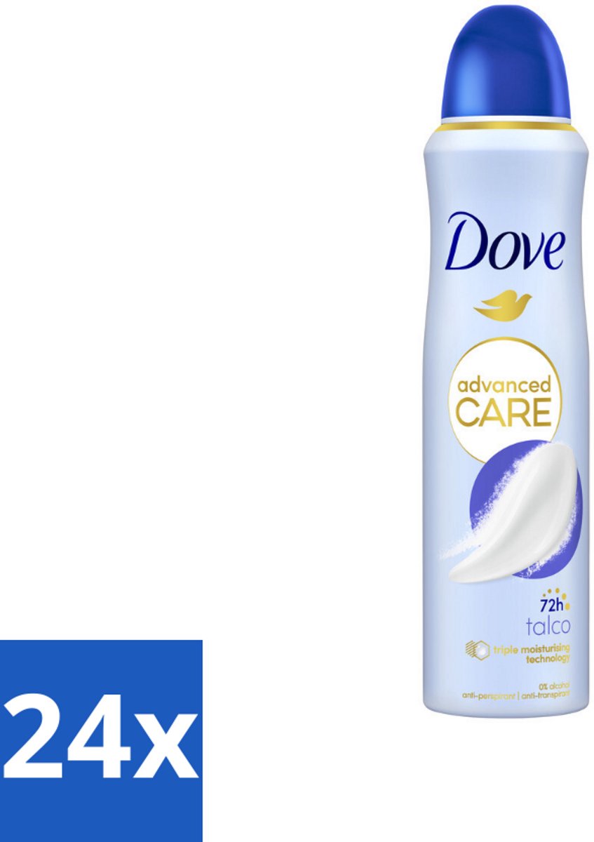 24 x Dove – Deodorant Spray – Talco – 150 ml - Anti-transpirant - Deodorant Spray - Zweetbestendig - Geur Van Talco - Huidbescherming