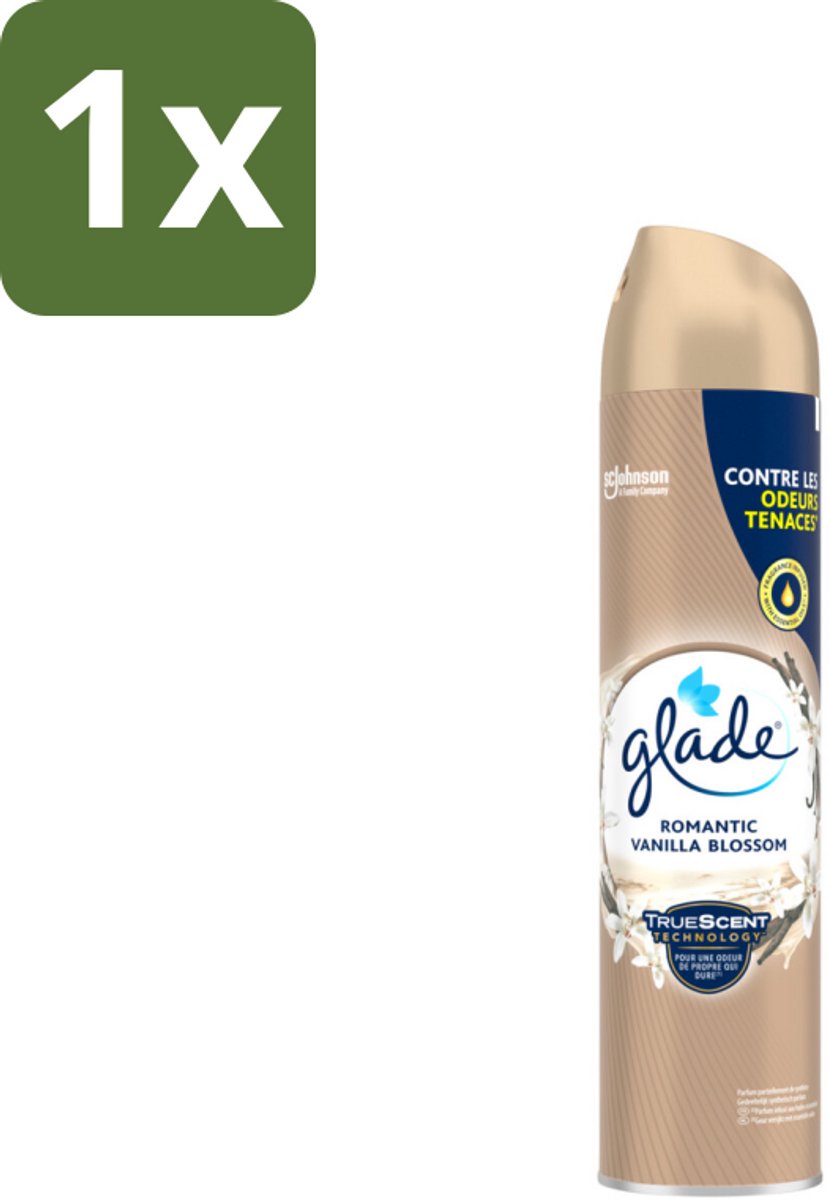 1 x Glade – Luchtverfrisser Spray – Romantic Vanilla Blossom – 300 ml - Luchtverfrisser Spray - Geur Tegen Geurtjes - Vanille Geur - Orchidee En Sandelhout - Romantische Geur