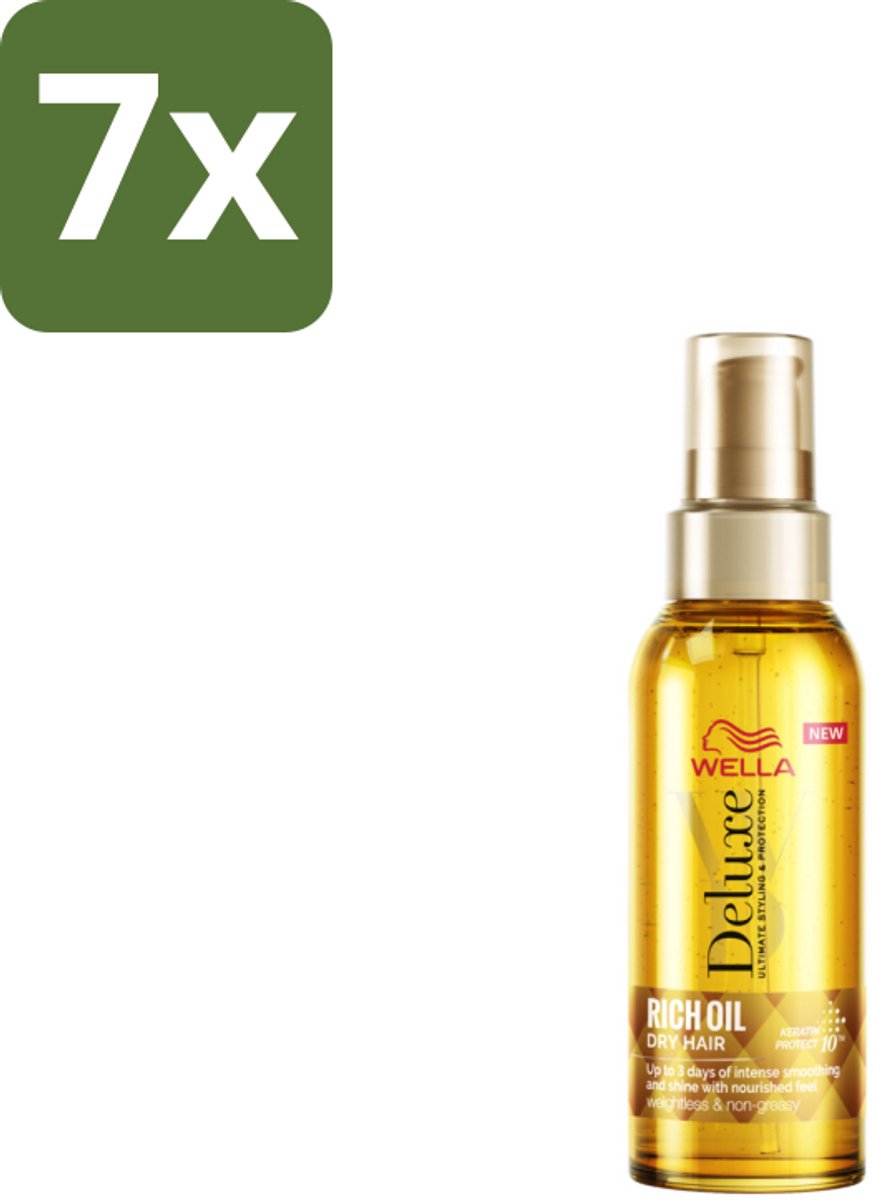 7 x Wella – Deluxe Oil Rich – Haarolie – 100 ml - Haarolie - Glansversterkend - Voedend Haar - Beschermend Haar - Droog Haar