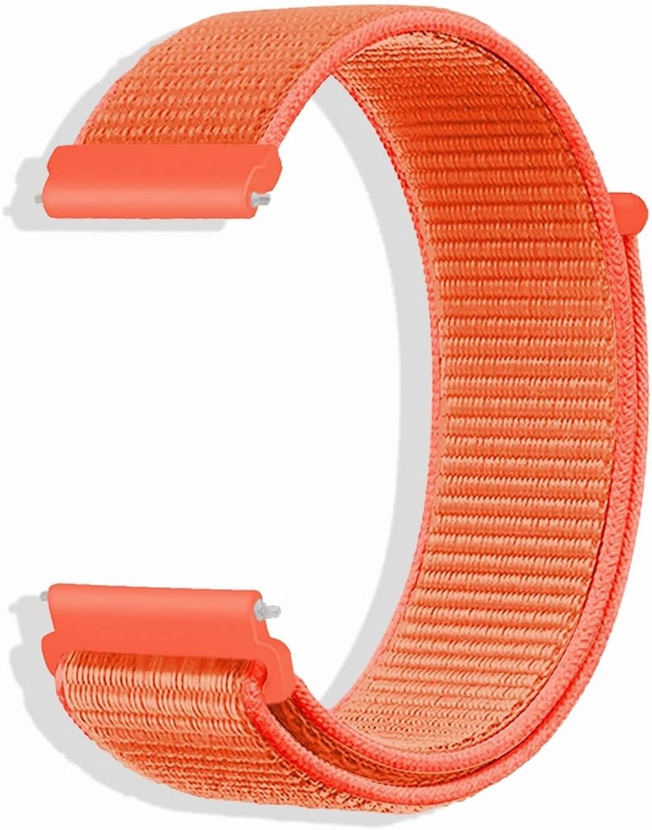 Verstelbare nylon horlogeband van 20 mm en 22 mm met klittenbandsluiting, vervangende strap voor smartwatch, geschikt voor mannen en vrouwen, oranje en rood