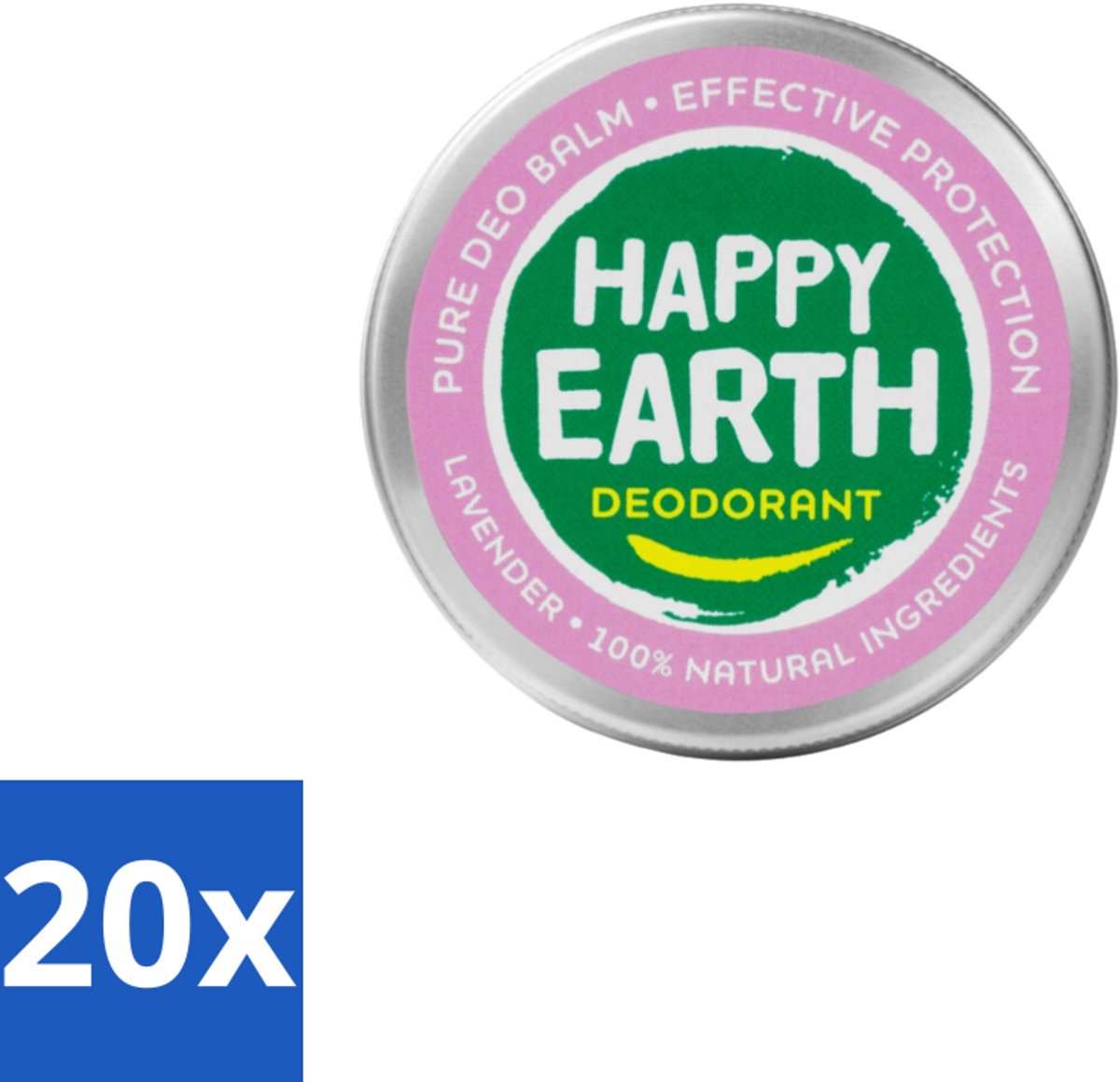 20 x Happy Earth – Deodorant Balm – 100% Natuurlijk Lavender – 45 g - 100% Natuurlijke Deodorant - Natuurlijke Deodorant Balm - Lavendel Deodorant - Natuurlijke Deodorant - Deodorant Balm