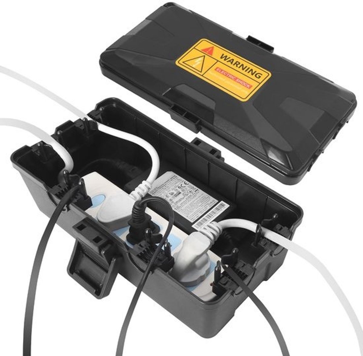 Waterdichte Juctiekast voor Buiten, IP54 Waterdichte Verbindingdoos (26 x 15 x 9,5 cm) voor Bescherming van Verlengsnoeren, Stopcontacten en Feestlampen