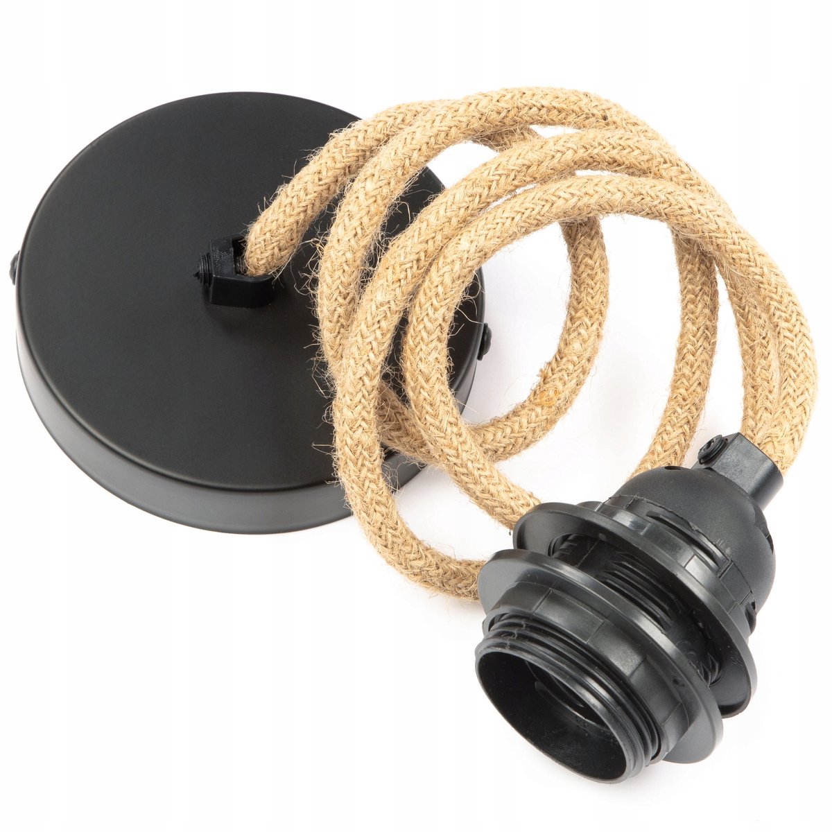 Vintage Hanglamp E27 met Jute Omsnoering en Kunststof Fitting