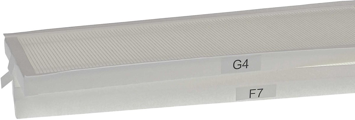 vhbw-filterset, compatibel met AERISnext 600, 350, 450 ventilatie-unit – luchtfilters G4 / F7 (4 stuks), 50 x 16 x 4 cm, wit